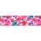 Designer's Shop WR 63-5200 Spring Summer Pink Rose, Red / Purple small floral and green leaf on white burlap wired edge ribbons, 2.5" x 10 yards